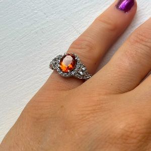 Sterling Silver Orange Citrine Ring